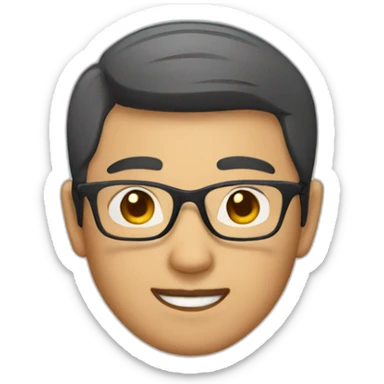 Asian men wearing  square  specs sticker