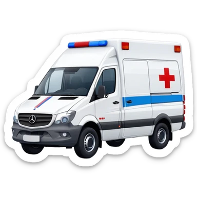 Ambulance - Mercedes-Benz Sprinter (Model Year: 2018) (Iconic Colour: White with red and blue markings) sticker