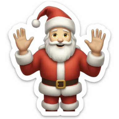 Full height Actively gesturing with hands pale skin Santa Claus sticker