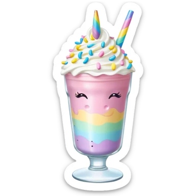Rainbow Unicorn Milkshake sticker