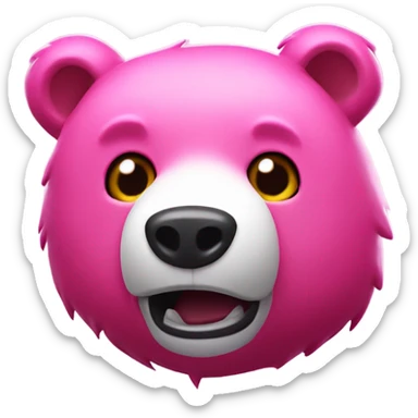 Fortnite pink bear with white scar above left eye sticker