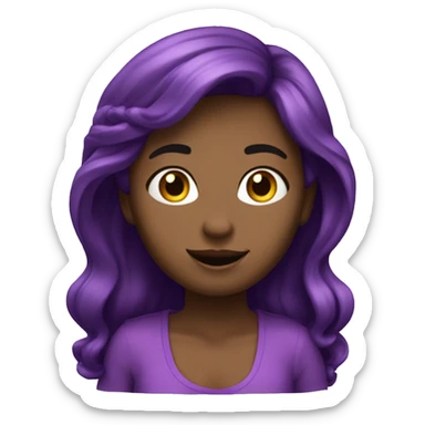 ragazza con i capelli viola a cashetto alta che canta  sticker