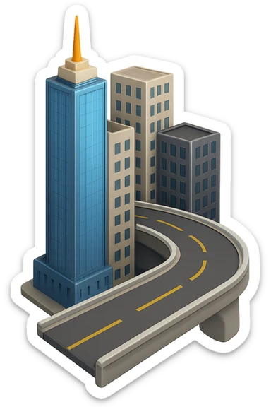 

Сделай детализированное емодзи - небоскребы а рядом дорога-мост, 
Без фона, на пнг прозначном фоне sticker