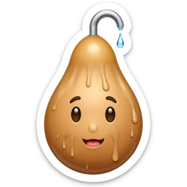 cum dripping penis with hairy balls sticker