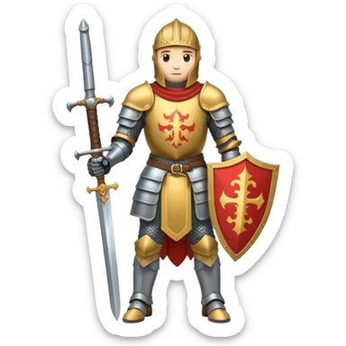 a knight with sword in his hand ful body sticker