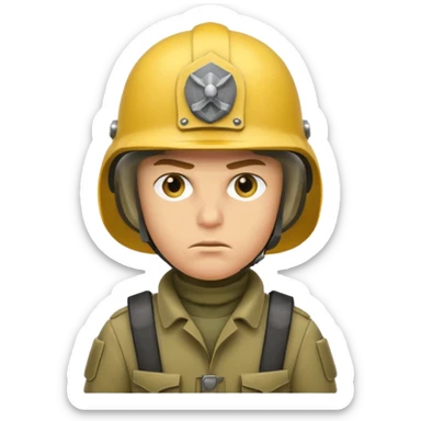 Soldier just face no body generic yellow skin with a gunner helmet that has no insignia sticker