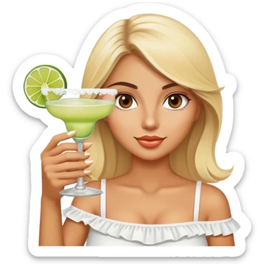 Pretty Blonde model, brown eyes, margarita  sticker