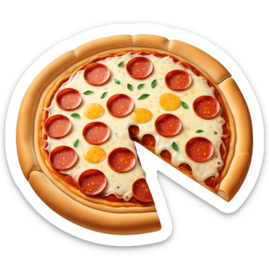 pepperoni pizza with gooey melted cheese stretching sticker