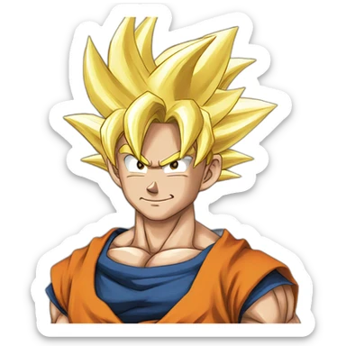 Goku base form, smiling sticker