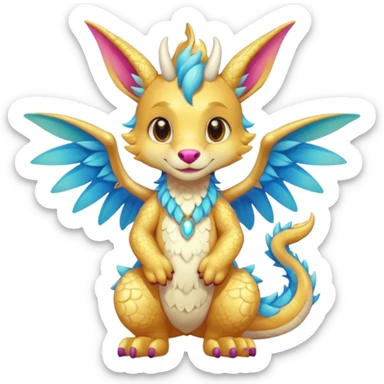 anthropomorphic anthro kawaii cute colorful shiny furry Dutch Angel Dragon-fursona-fursuit furry  (2 legs, 2 arms) (full body) (shoulder bust) (half body) sticker