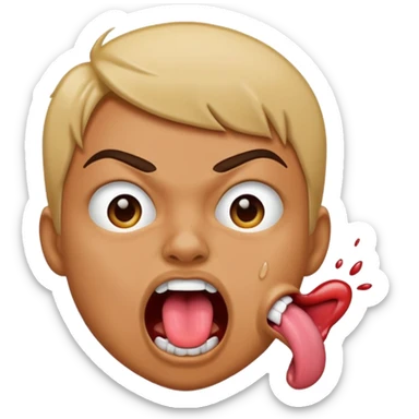 Tongue out spitting like in a joking way kinda angry sticker
