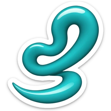 Swirl / Exclamation mark the colur teal sticker