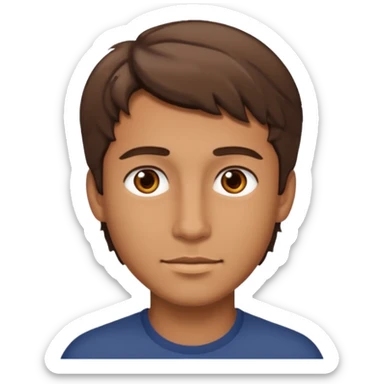 Handsome cute Man with tan skin and  brown eyes and  short brown wavy hair sticker