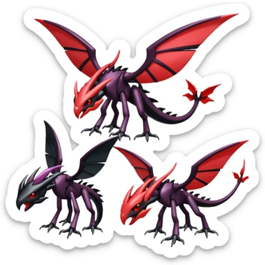Shiny Oily Glossy Smooth Soft Yveltal-Scyther-Darkrai-Genesect-Lunala-Vikavolt-fusion sticker