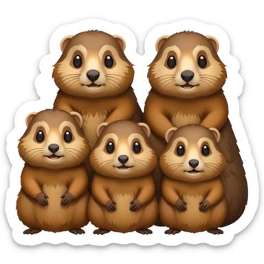 famille de marmotte sticker