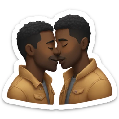 two black gay men kissing passionately  sticker