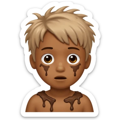 Un enfant avec du caca sur les cheveux sticker
