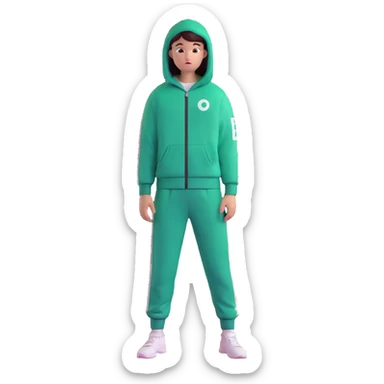 human player number 230 wearing green Squid Game tracksuit sticker