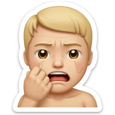 Tourne cet emoji 🤜 de -90 degrés et met le sur la bouche de cette emoji 😭 sticker
