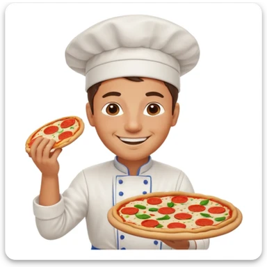 smiling Italian chef spinning pizza dough sticker