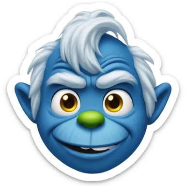 blue grinch smirking sticker