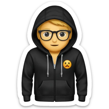 Hoodie with nerd-ish logo sticker