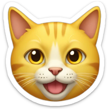 yellow smirking cat with raising one eyebrow sticker