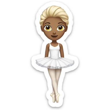 ballerina with white dress blonde hair sticker