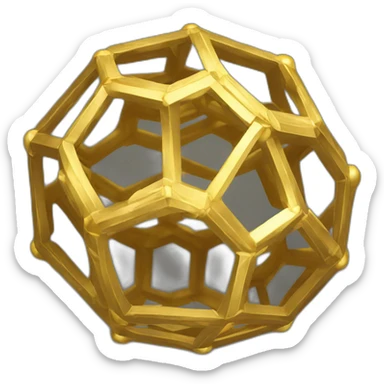 Golden truncated Icosahedron sticker