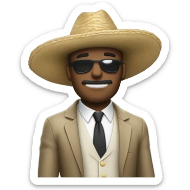 persona con sombrero de tiburon sticker