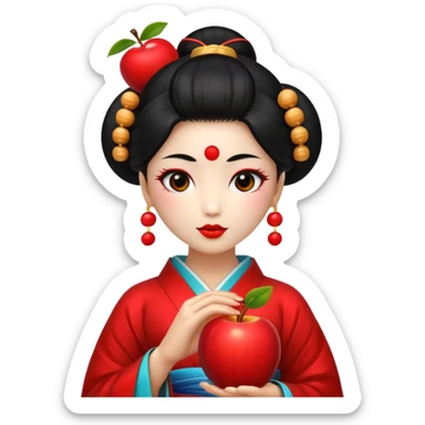 geisha god with an apple sticker