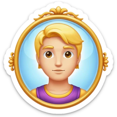 magic mirror reflecting a bright person light sticker