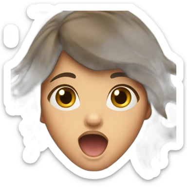 Brunette girl shouting as loud as possible  sticker