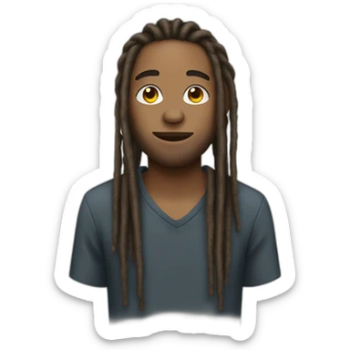man with dreads sticker