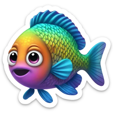 rainbow fish sticker