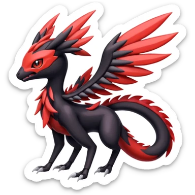 Meloetta-Nargacuga-Yveltal-Pokémon-Fakémon-fusion-hybrid-creature sticker