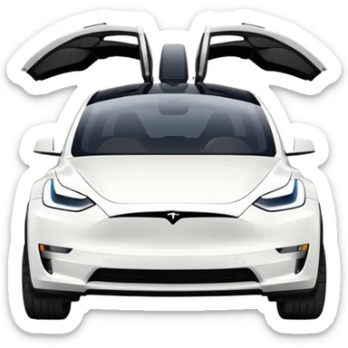 Teslamodel Y white sticker