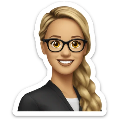 Caucasian Jessica alba with glasses  sticker