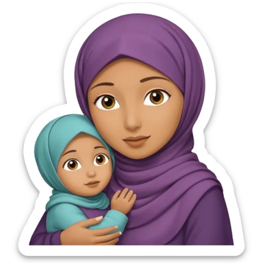 Make a Muslim with a kid wearing a hijab  sticker