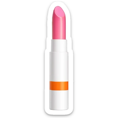 Pink lipstick tube with orange and white packaging  sticker