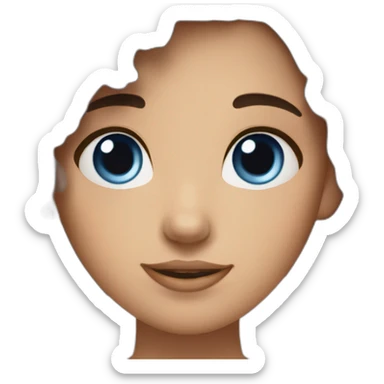 A girl with dirty brown hair and blue and purple on her hair tips with blue eyes  sticker