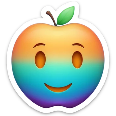 3D planet emoji, smooth glossy sphere, vibrant gradient colors (teal, purple, orange), soft glowing core, minimalist design, dark background, Apple-style emoji look, cinematic soft lighting, high resolution. sticker
