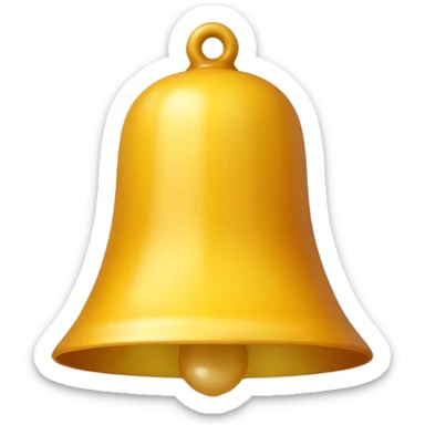 Generate a high-quality image of a generic yellow bell, classic shape, realistic color and shading, smooth gradient colors, no facial features, no brand markings, simple white background, high-resolution.

 sticker
