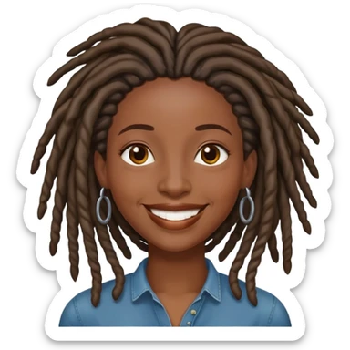 Black woman with locs sticker