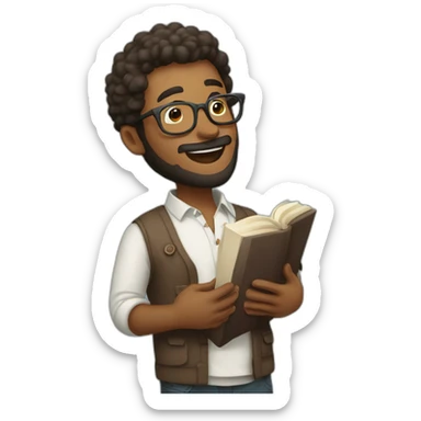 man in hipster clothes singing worship at church sticker