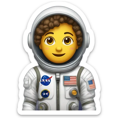 criança em roupa de astronauta em desenho sticker