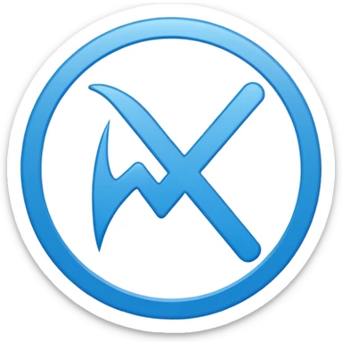 A check mark in a completely blue circle like a max sticker