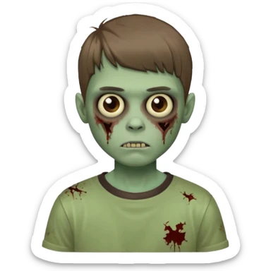 Garoto zumbi com camisa alternativa cabelo castanho quase tijelinha mas não tijelinha sticker