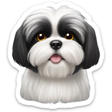 Black and white shih tzu sticker