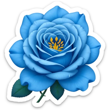 rose shape flower, no stem, now make it a vibrant blue color sticker